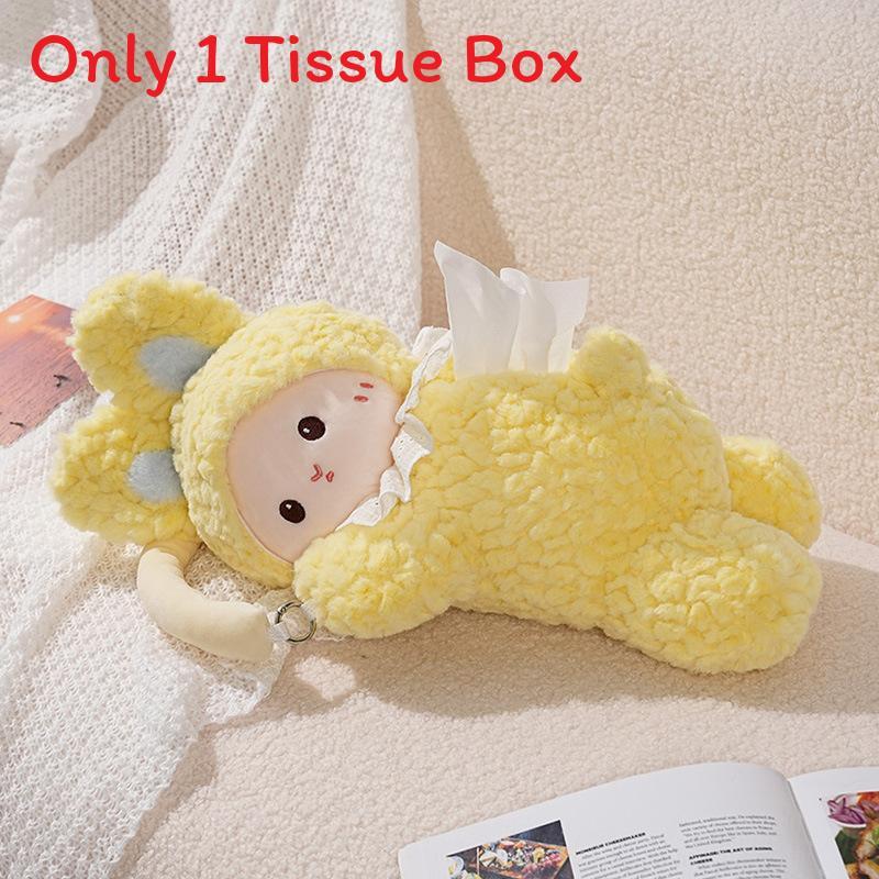 Creative Lamb Plush Tissue Box With Cute Cartoon Design For Home Decor And Storage
