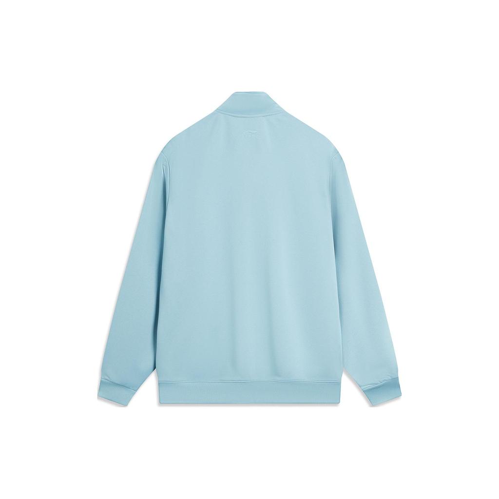 Li Ning Sports Lifestyle Series Chinese Character Stand Collar Knitted Jacket Men Jackets Fish-Eye-Blue AFDT923-4