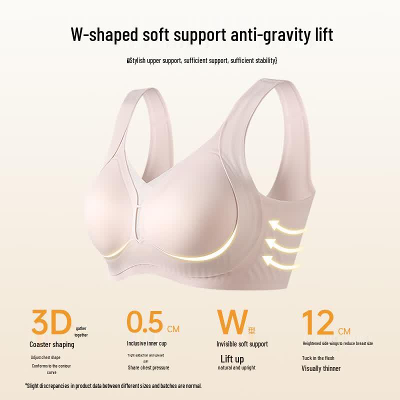 Tingmei Seamless Wire-Free Mesh Push-Up Bra
