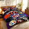 National Football League Muster Bettwäsche Steppdecken-Set Bettdeckenbezug Kissenbezug Heimdekoration Geburtstagsgeschenk (1 * Bettbezug + 2 * Kissenbezug ohne Füllung)