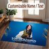 Custom Name Crystal Velvet Rug,Billie Eilish Comfortable Anti Slip Floor Mat For Room Decoration