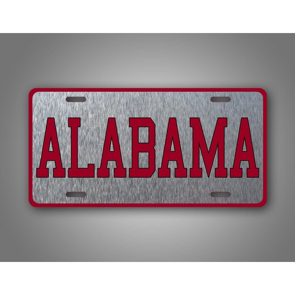 1pc Customizable Alabama Crimson Tide License Plate BAMA NCAA College Roll Tide AL State Auto Tag for Fans Decorative Only