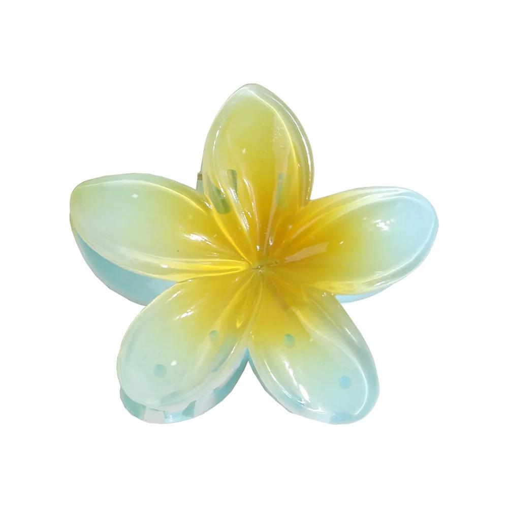 Fermaglio per Capelli Acrilico a Forma di Fiore Grande 8cm Sfumato per Donne Fermagli Dolci Pinze per Capelli Pinze a Granchio Mollette Accessori per Capelli Hawaiani