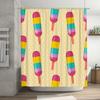 Summer Fun: Sunny Yellow Polka Dot Popsicle Shower Curtain Handmade Custom Fabric Decor for Bathroom