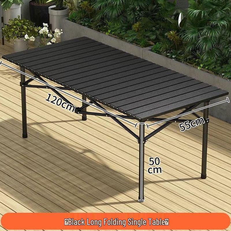 Portable Outdoor Folding Table and Chairs Set - Compact Egg Roll Design for Camping and Picnics