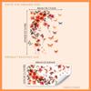 New Red Flower Wall Sticker Vine Design Waterproof Wall Decals Butterfly Pattern Self-Adhesive Wall Art Home Decor