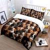 A Group of Playful Golden Retrievers Pattern Duvet Cover Set Digital Print Colorful Polyester Bedding with Zipper Closur Gifts