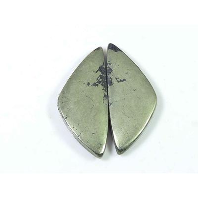 45Cts. Natural Appach Gold Pyrite Pair Fancy Cabochon Loose Gemstone 13X33MM SK-2133