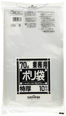 Nippon Sanipak L78G Thick and Durable Plastic Bag 70L Garbage Bag Transparent 90 X 80cm