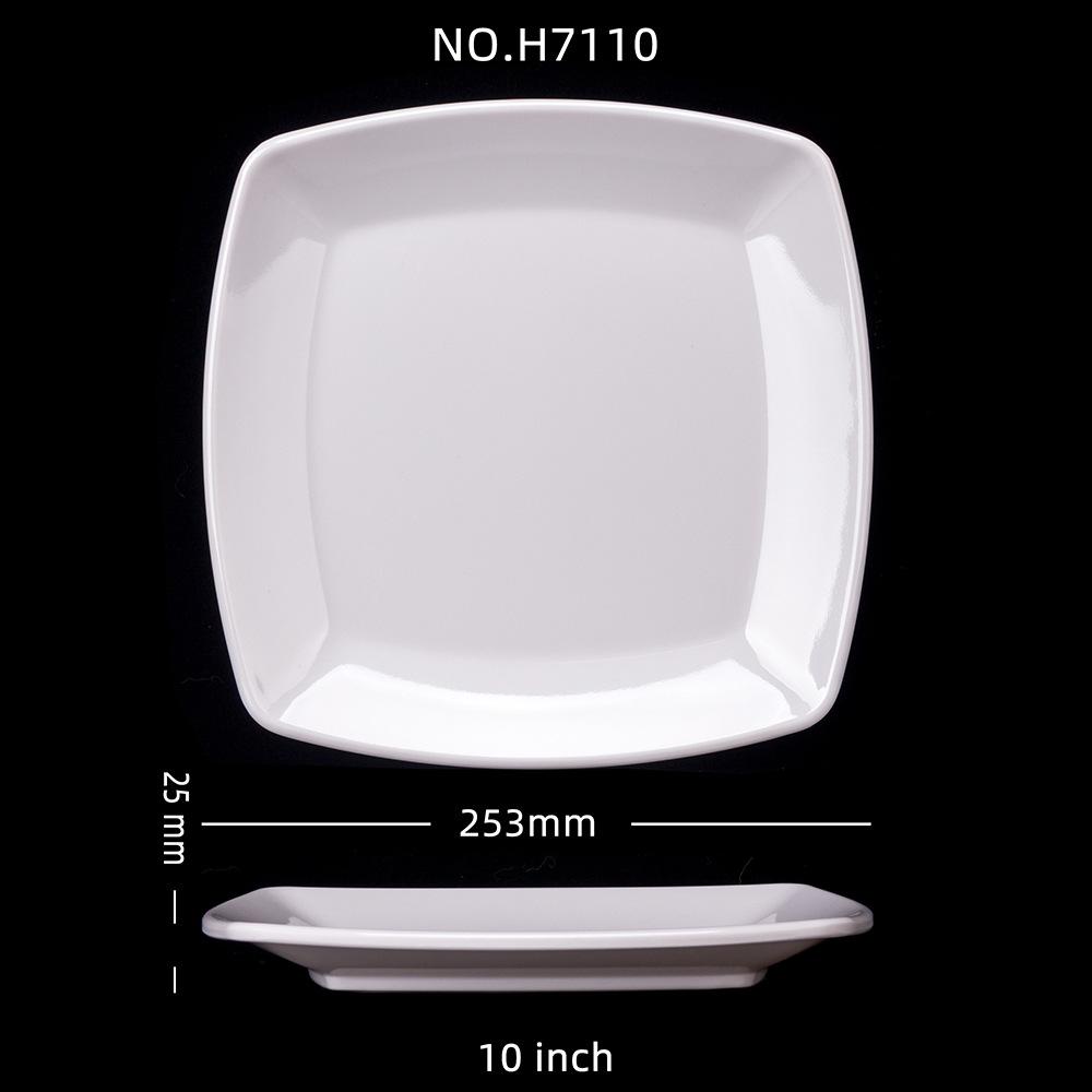 Square Melamine Dinner Plate Buffet Fast Food Trays Dishes Table Tableware Services Menu Plate El Deep Side Dish Dinnerware