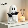 Halloween Ghost And Black Cat Figurine Ornament Hugging A Sculpture Cute Resin Ornament for Home Decor Unique Figurine Bedroom Entrance Display