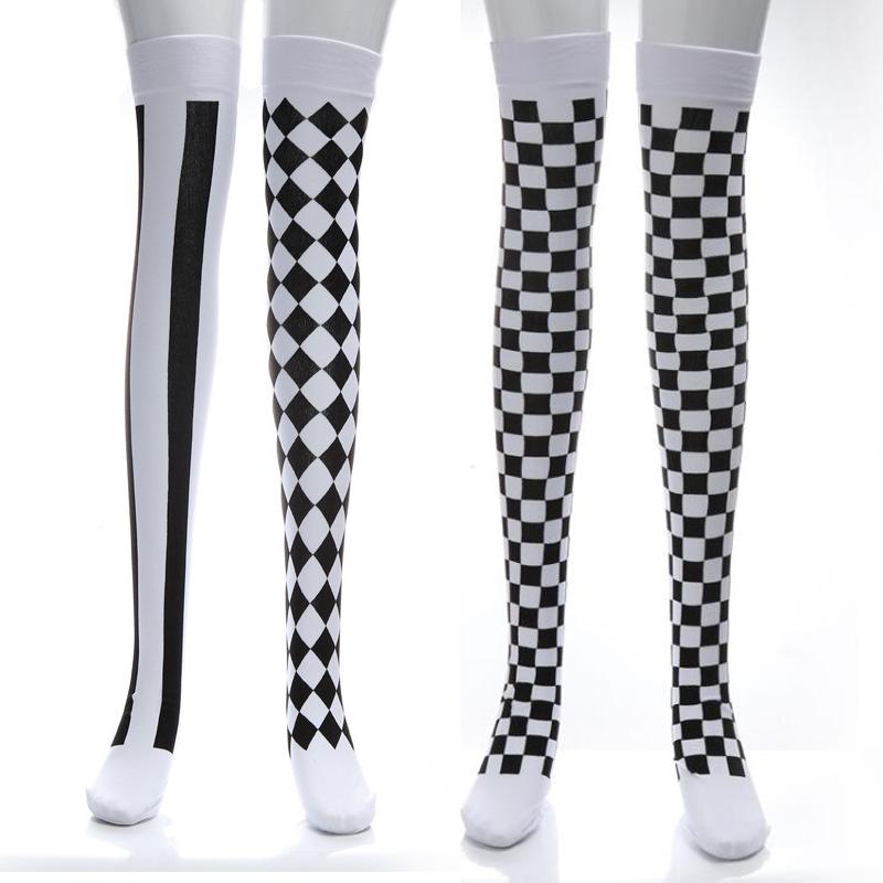 CHUNTIAN Sox Womens Striped Thigh High Socks Novelty Colorful Over The Knee High Socks Girls Long Stockings Costume Cotton