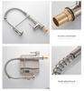 All Copper Rotatable Dual Mode Kitchen Faucet with Spring Neck for Hot and Cold Water