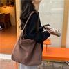 Large Capacity Frosted Suede Tote - Versatile Autumn/Winter Plush Shoulder Bag for Women