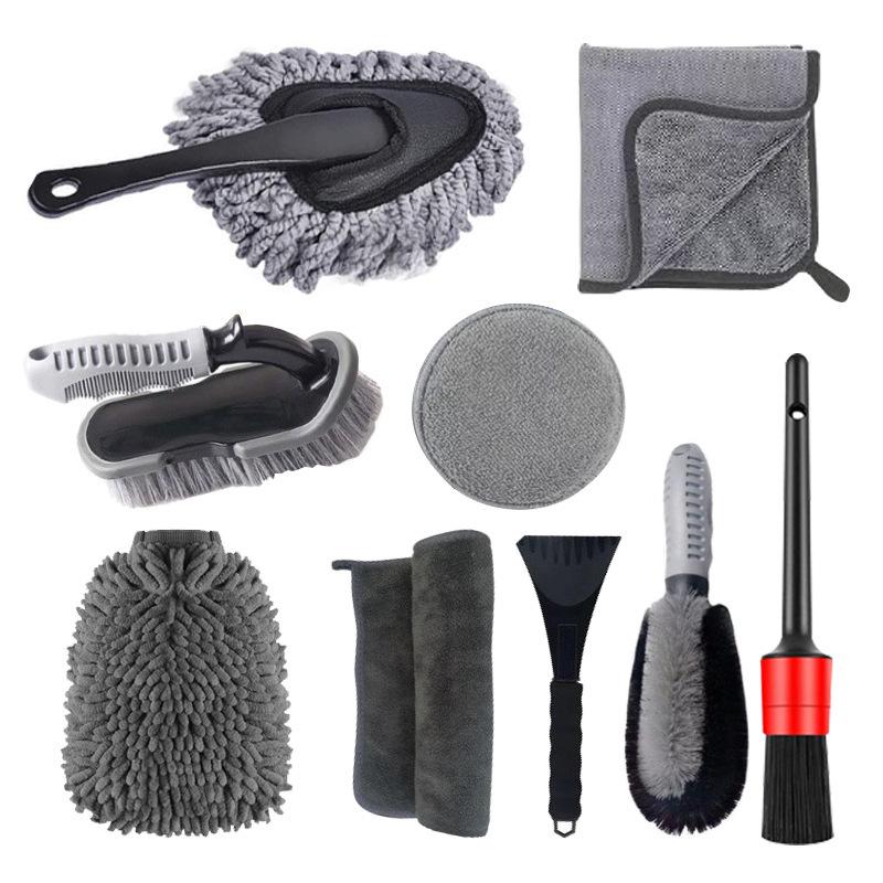 9-Piece Car Cleaning Set: Wheel Brush, Tire Brush & Wash Mitt for High-Performance Cleaning