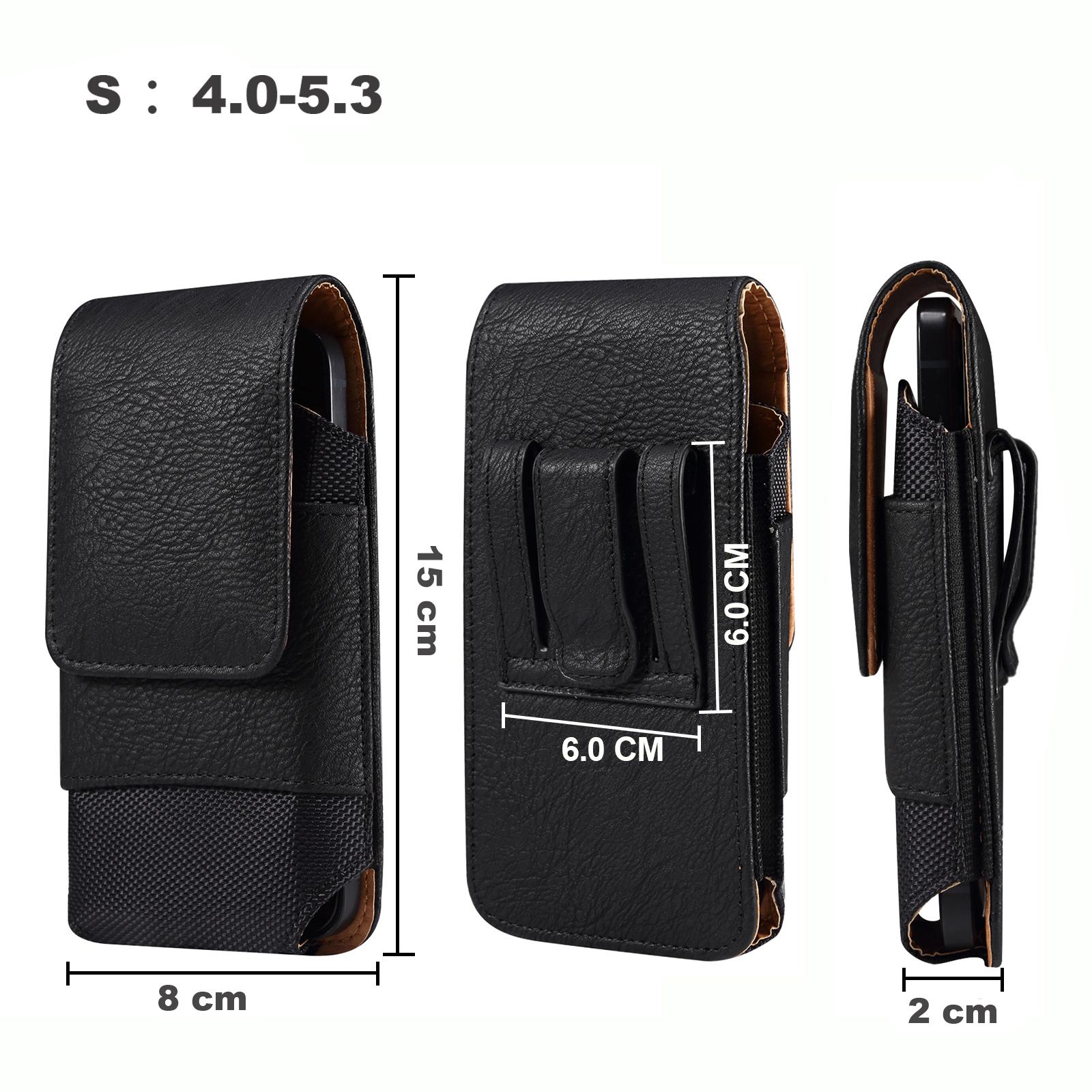 

Universal Leather Men Waist Bag Mobile Phone Belt Clip Case For iPhone Samsung Galaxy Xiaomi Redmi Poco Oppo 7 Pro Holster Pouch S（15*8cm） чёрный