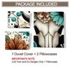 Western Boho Cow Skull Floral Duvet Cover Set (1 Duvet Cover & 1/2 Pillowcase) Soft Bedding Set for Rustic Bedroom Decor