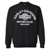 קפוצון גברים של Harley-Davidson עם שרוולים ארוכים, תערובת פוליאסטר וכותנה, שחור