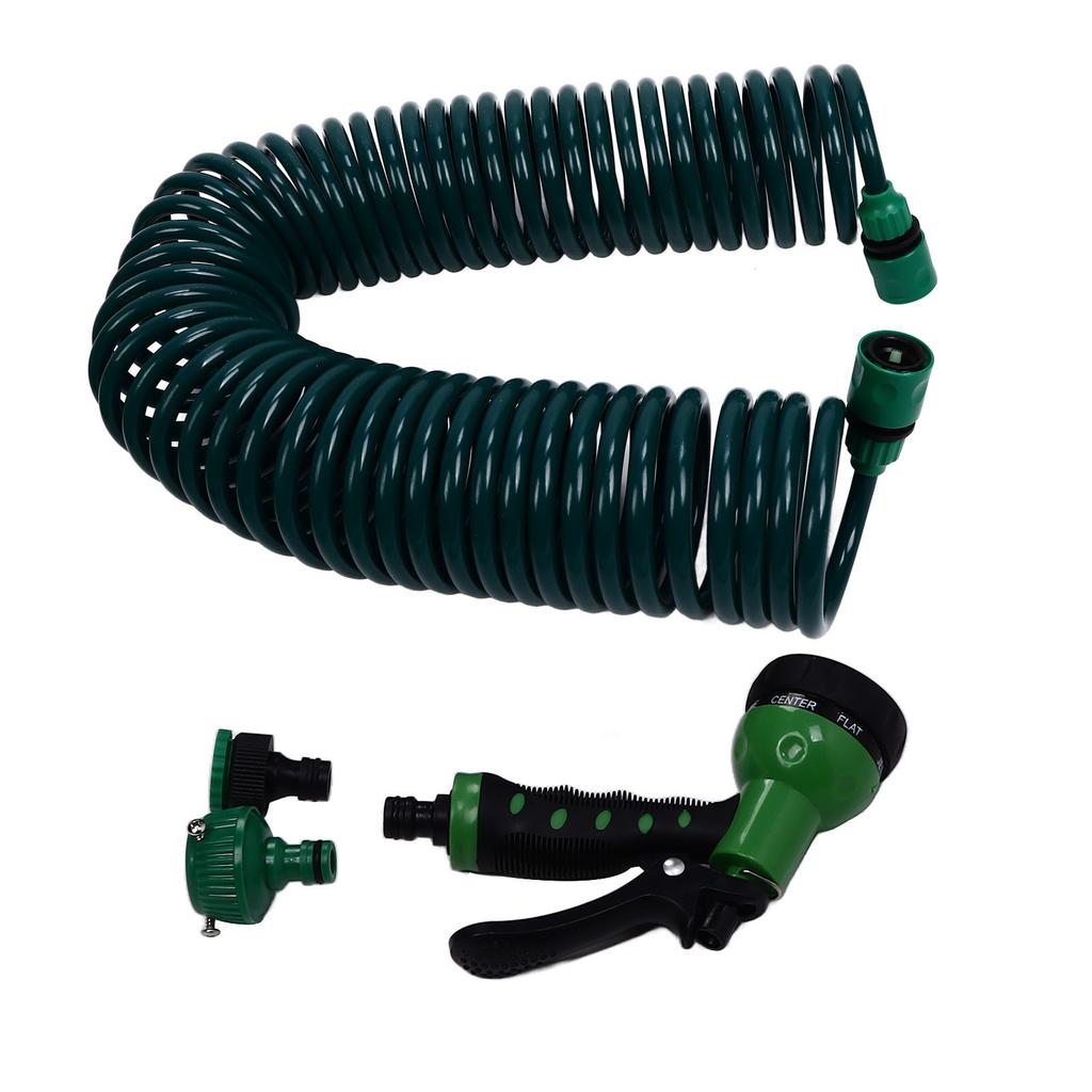 Coil Garden Water Hose 15m/49.2ft EVA 7 Modes Garden Telescopic Spring Tube for Watering Plants