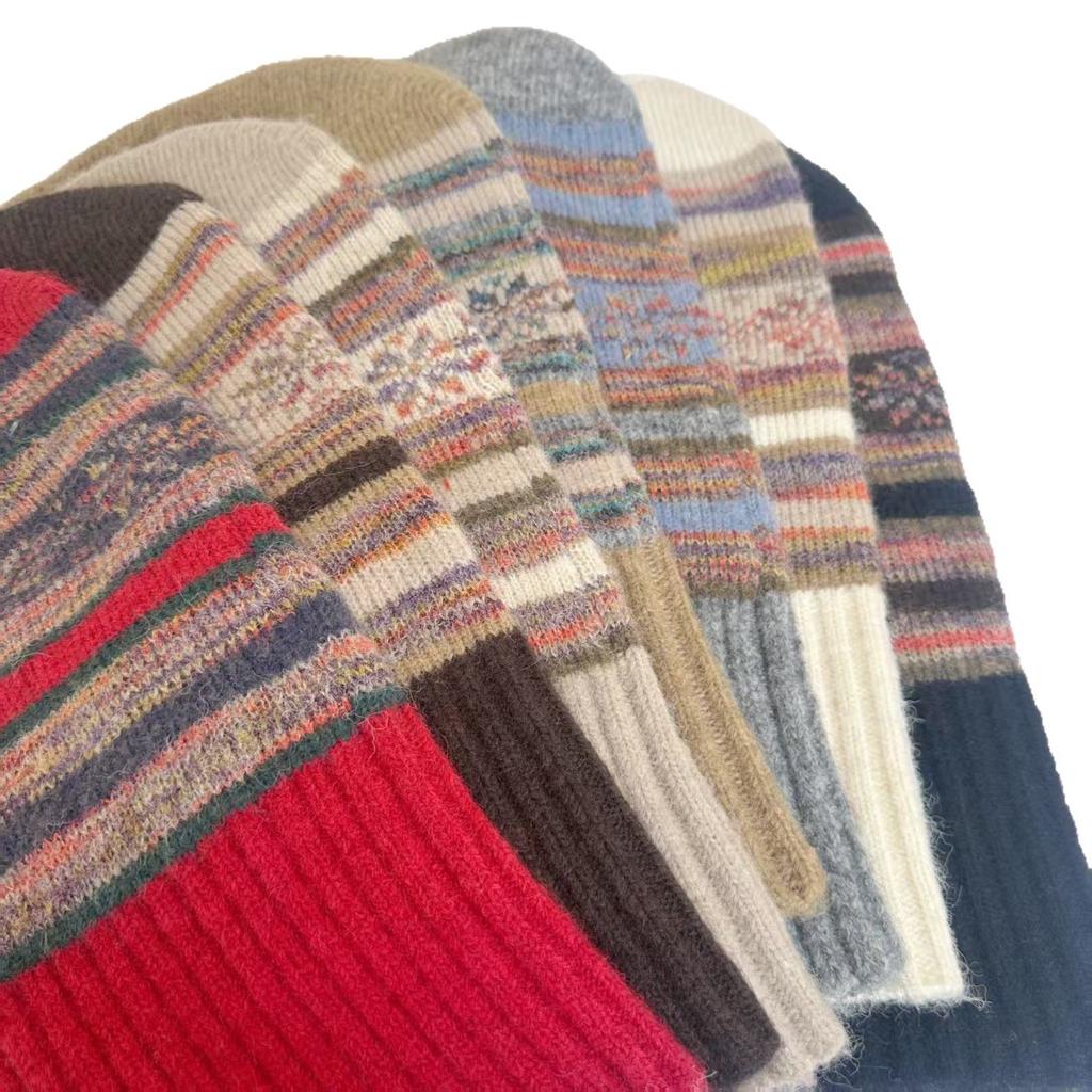 New Fair Island Style Knitted Balaclava Hat Women's Autumn and Winter Hat Scarf Integrated Ear Protection Wool Hat