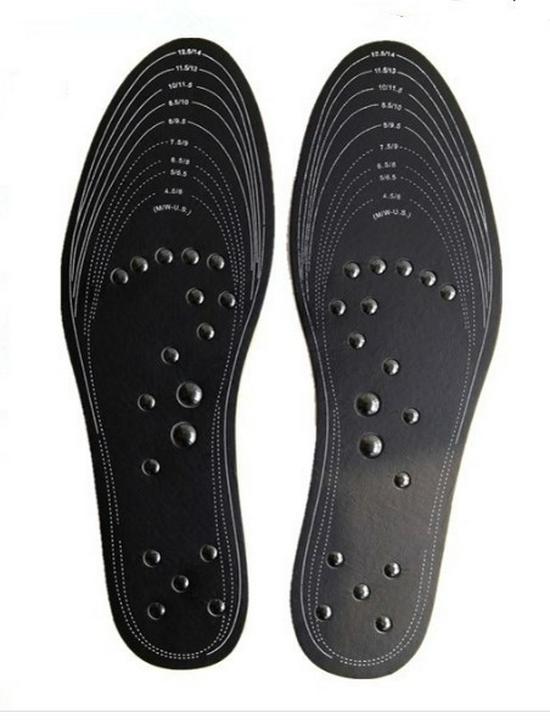 Хит продаж: Магнитные массажные стельки с эффектом памяти - 18 магнитов, ЭВА, Размер 36 чёрный