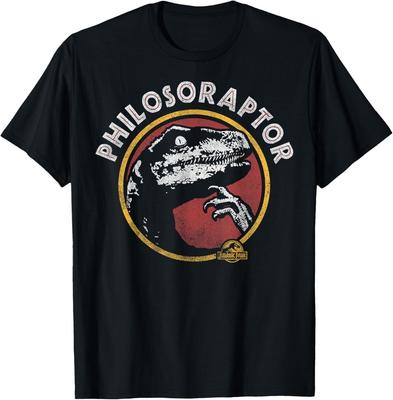 Jurassic Park Humor T-Shirt - Klassische Passform, Rundhalsausschnitt, Kurzarm, Erwachsene, Schwarz