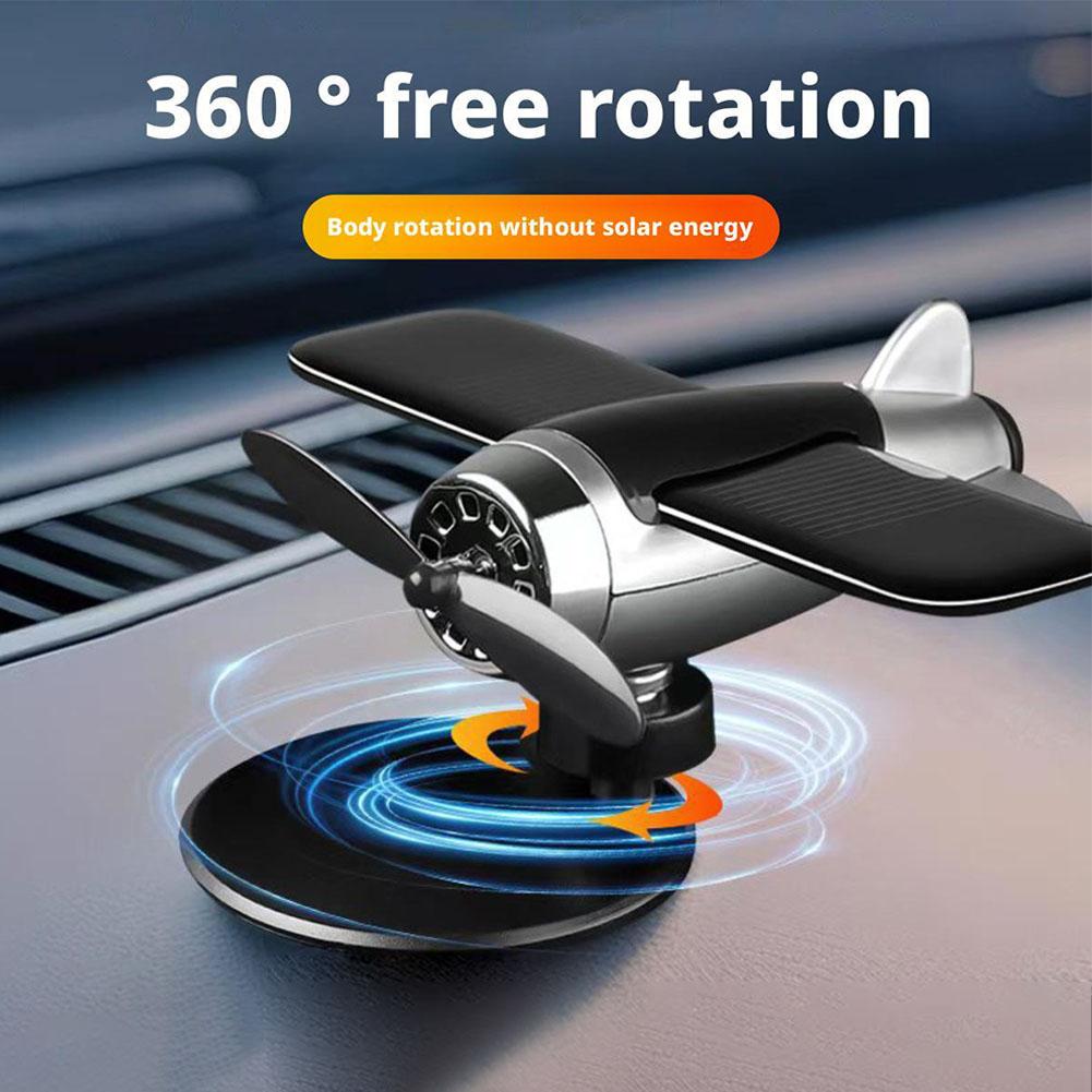 Car Solar Airplane Ornaments 360° Rotary Car Center Helicopter Propeller Decoration Solar Powered Rotating Ornaments Car Co N7W9
