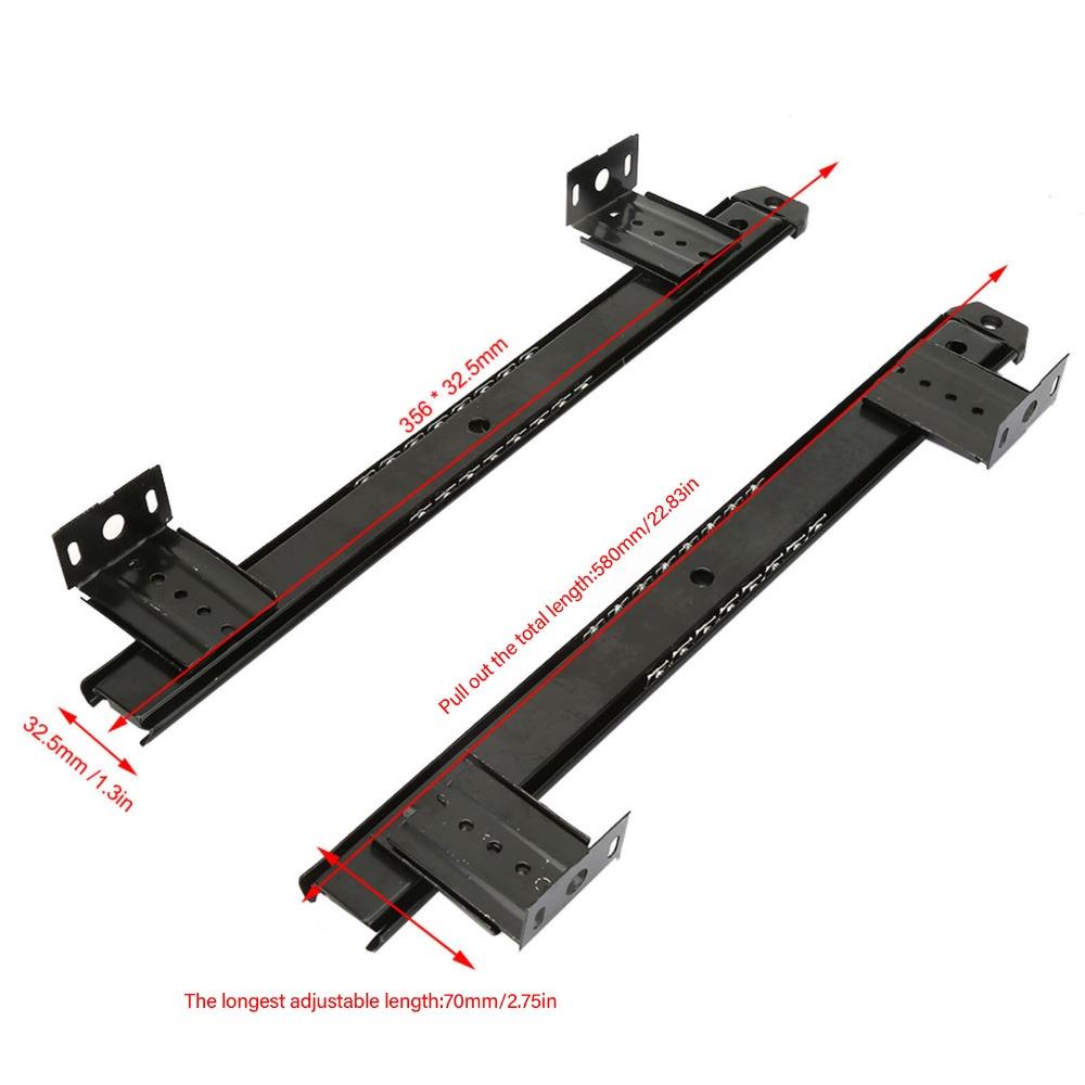 2 Pezzi Binari Scorrevoli per Tastiera in Acciaio Laminato a Freddo Spessorato Nero/Bianco Super Lisci Cuscinetti a Sfera Silenziosi Guide per Cassetti