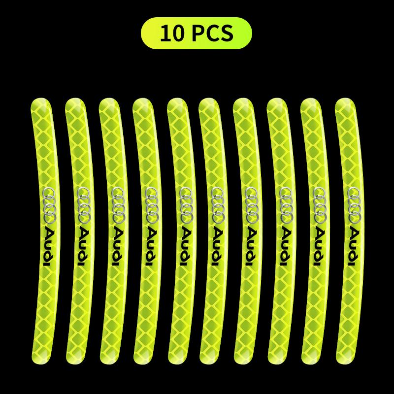 Car Wheel Tire Rim Hub Reflective Luminous Emblem Sticker Car Styling for Audi Q2 Q3 TT RS3 RS4 A3 A4 B5 B6 A3 8P 8V 8L A5 A6 C6 C5 A1 A7 A8