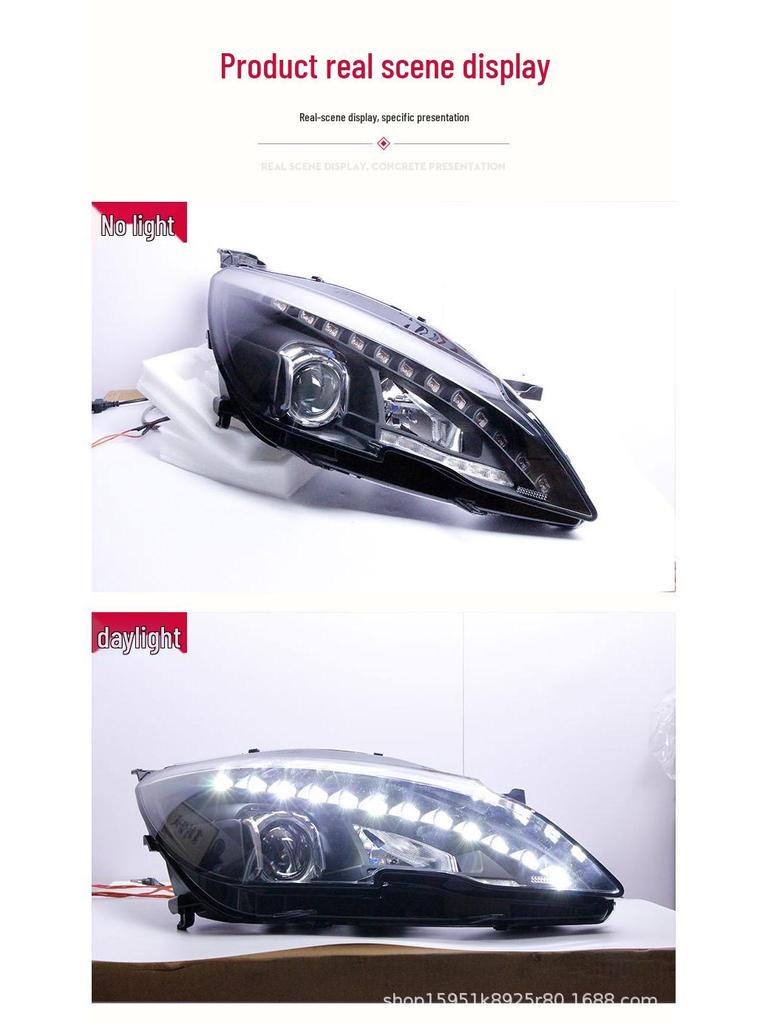 Peugeot 408 Headlight Assembly: Xenon Lamp, 308S LED Daytime Running Light, High-End Modified Lens