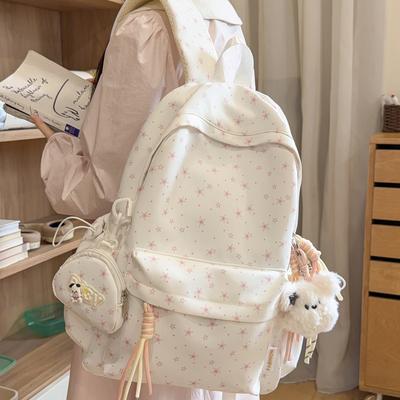 Schoolbag Korean Small Fresh Schoolbag Female Middle School Student Simple Star Backpack Lightweight Large Capacity High School Backpack