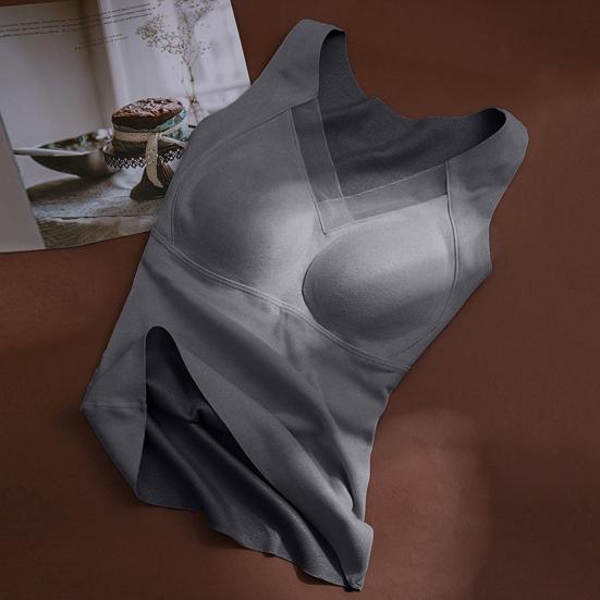 Graphene DE Velvet Heated Vest Elastic Fabric V-Neck Design 3D Seamless Cup Warm Inner Layer Bottoming Tops Autumn Winter Innerwear