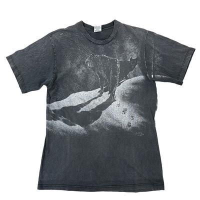 T-shirt Arlequin Vintage Imprimé Graphique Faune Années 90 Gris Homme