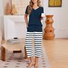 Women's Casual Printed Round Neck Loose Fit Short Sleeve T-Shirt and Set