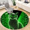 1pc Matrix Cat Office Round Area Rug, Indoor Mat Suitable ForOffice, Under Office Chairs Bedroom Living Room Home Decor T155