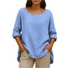Women's Fashionable Round-neck Long-sleeved Solid-color Pullover Casual Top