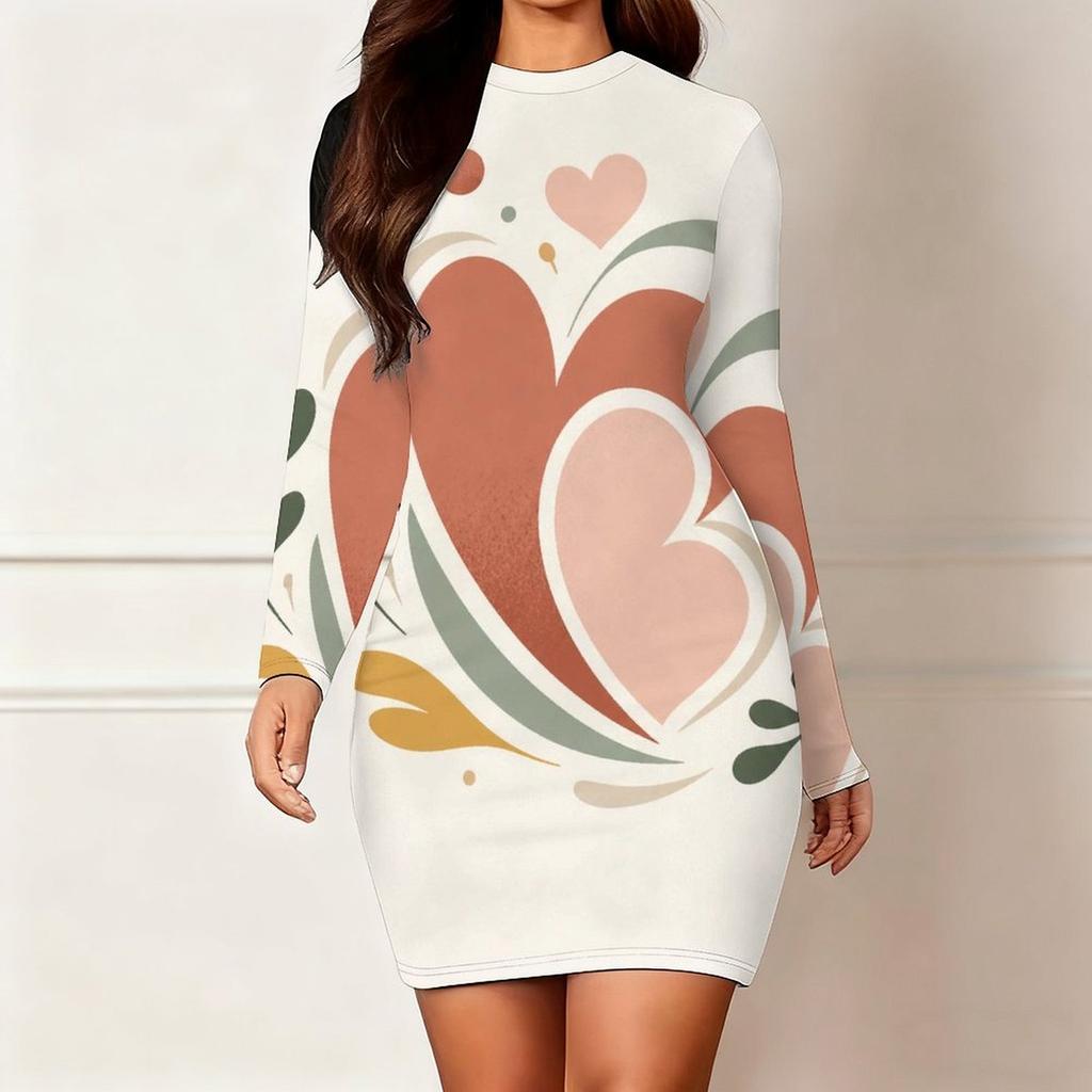 Womens Plus Size Long Sleeve Slim Bodycon Midi Dress Soft Classy Casual Party Evening Attire