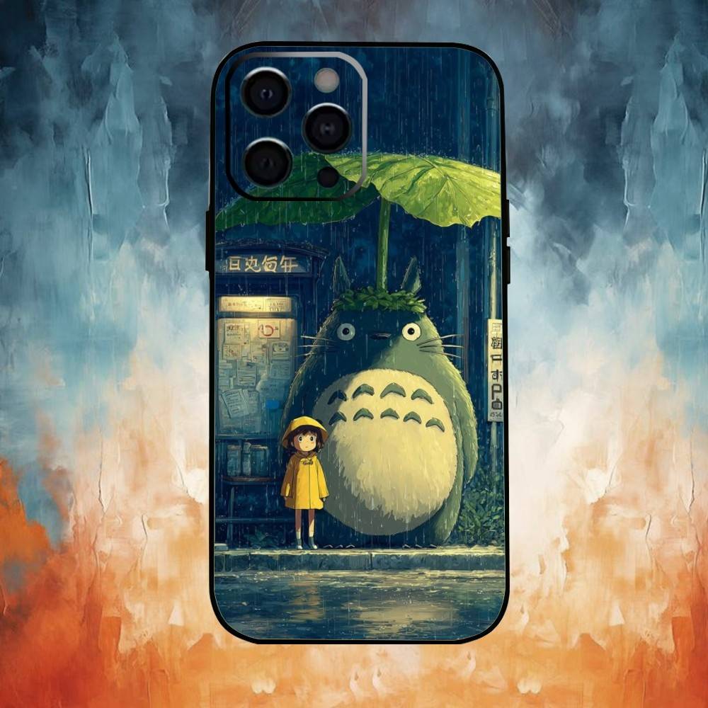 H-Hot Anime Cute Totoroes Phone Case For iPhone17,16,15,14,13,12,11 Plus,Pro Max Soft Black Cover