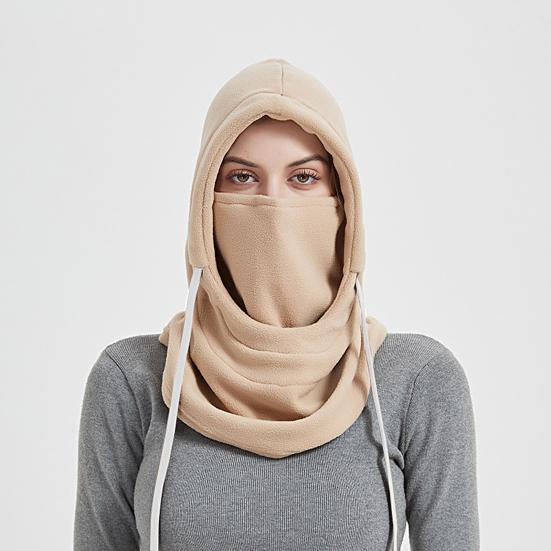 Practical Cycling Face Cover Hat Set Thick Drawstring Keep Warm