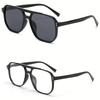 1/2 pezzi - Occhiali da sole quadrati vintage per donna uomo montatura spessa doppio ponte occhiali da vista femminile chic occhiali da sole poligonali tonalità