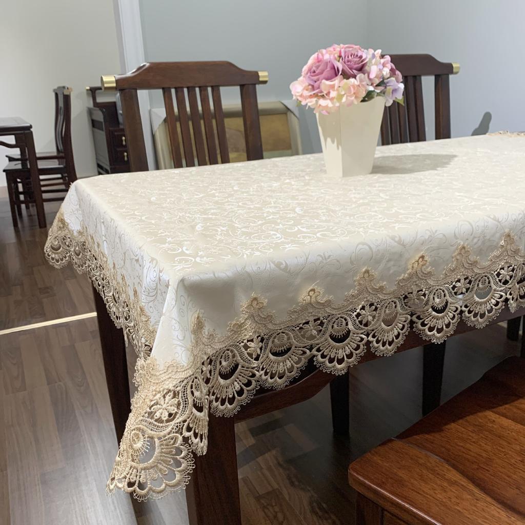 Tablecloth Waterproof And Oil-Proof European Jacquard Fabric Household Coffee Table Tablecloth Lace Tablecloth