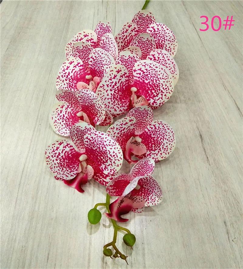 One Latex Butterfly Orchid Flowers 9 Heads Real Touch Good Quality Artificial Phalaenopsis Orchid