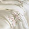 Silky Smooth 60s Lyocell Tencel Embroidered Bedding Set - Machine Washable Duvet Cover and Bed Sheet