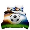 Football Three-Piece Bedding 3D Printing Sports Duvet Cover Bed Sheet Pillowcase Fixed