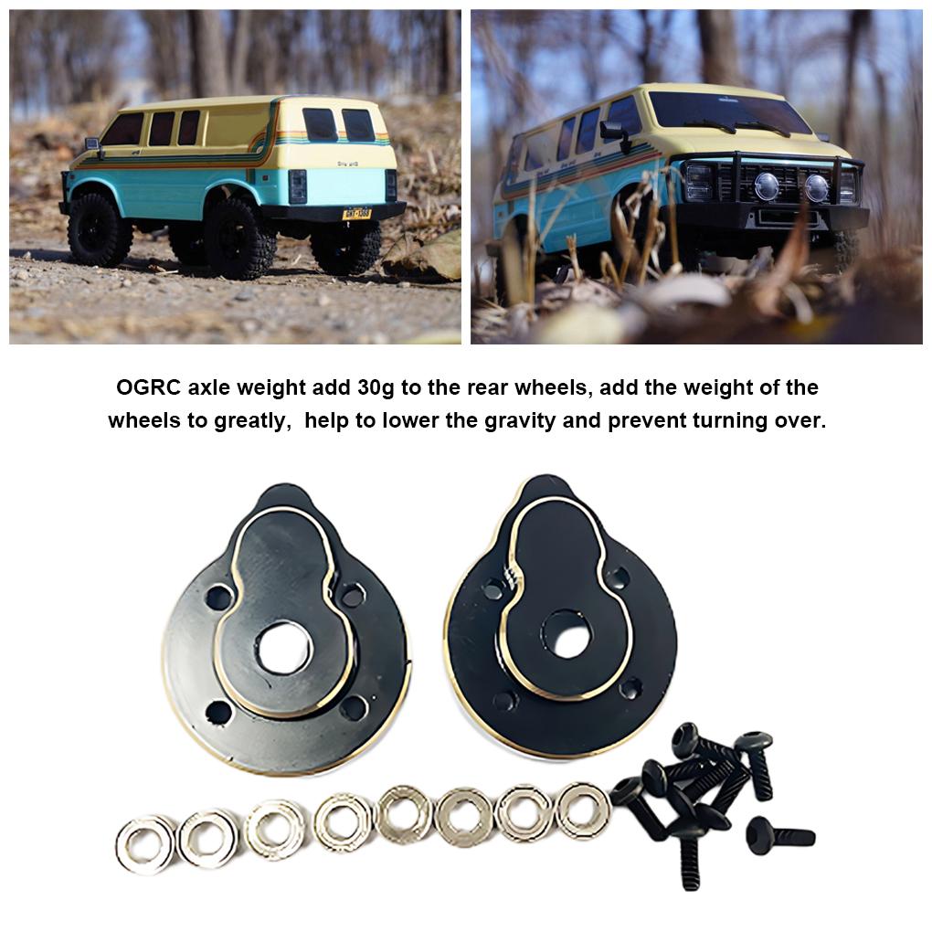 2pieces Brass Counterweight CR18P Rear Hub Carrier For Hobby Plus 1/18 Rock Van Boost Stability