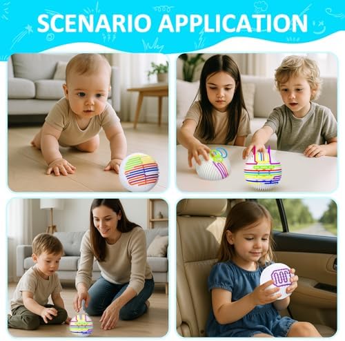 Sensory 3D Fidget Ball with 16 Strings - Stress Relief Toy for Autism & ADHD Kids & Adults - Home School Travel Anxiety Relief