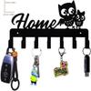 Multifunctional Metal Owl Key Holder – Wall-Mounted Iron Hooks, Stylish Wall Hanging Storage for Keys, Functional Craft Art