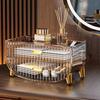 2 Tiers Cosmetic Storage Box Desktop Case Large Capacity Portable Makeup Organizer