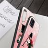 Letter A B C Flowers Pink Case For Samsung Galaxy A54 A52 A14 5G A53 A12 A13 A71 A23 A34 A33 A21s Phone Cover