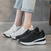 Fashion 7CM Air Mesh Microfiber Leather Platform Wedge Women Bling Bling Autumn Hidden Heels Chunky Sneakers Spring Fashion Boots Shoes